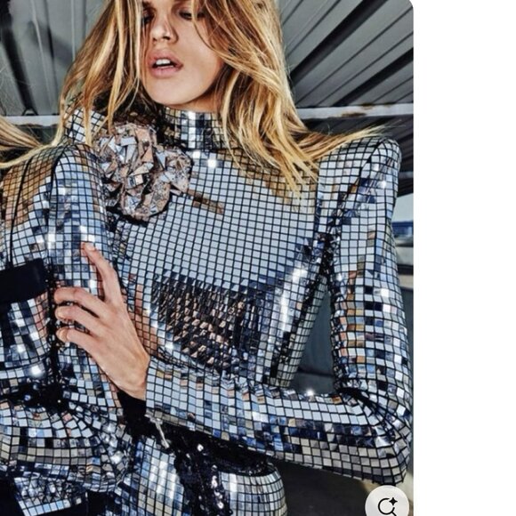 BALMAIN MIRRORED MINI DRESS SIZE M/L US, 42 FR NEW - Picture 1 of 15